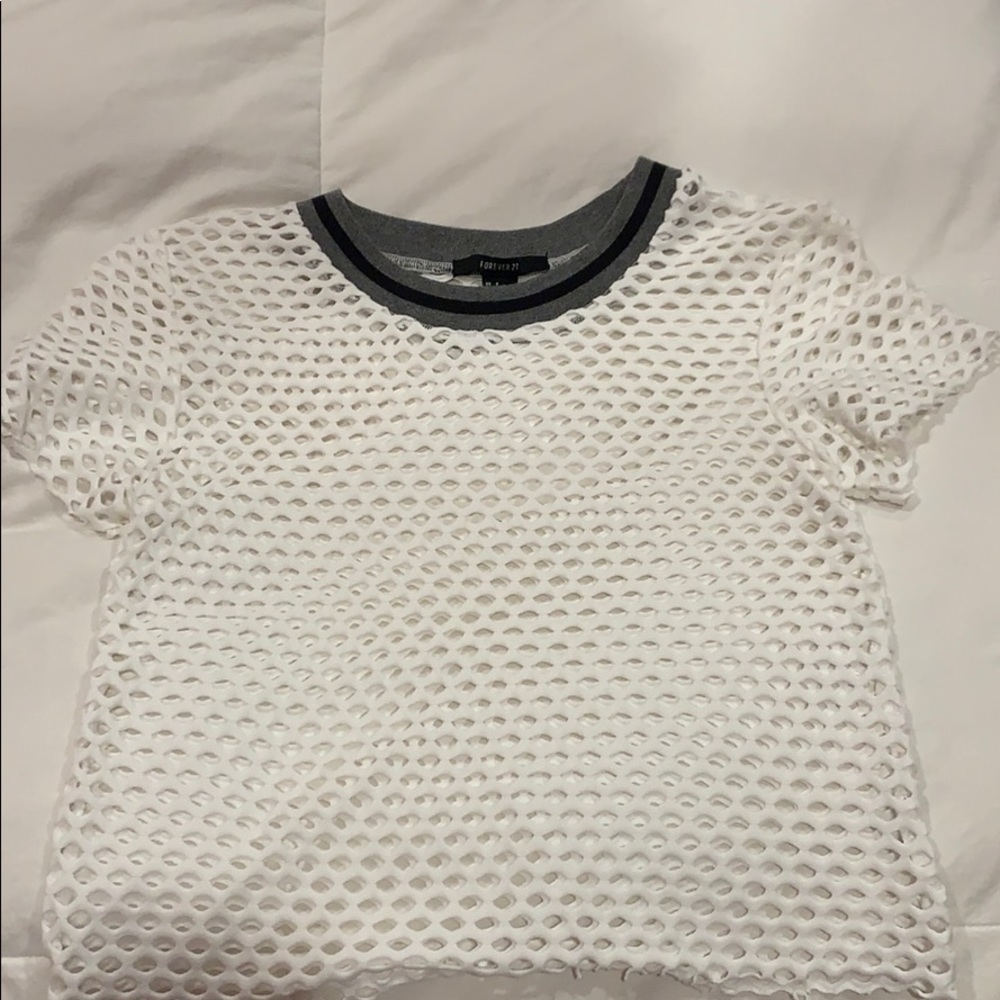 White Ribbed T-Shirt
